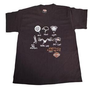 Vintage 1999 Harley Davidson Youth Size Small Black Sketch T-Shirt Ft Lauderdale